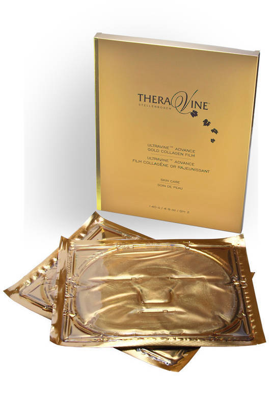 Theravine RETAIL Ultravine Gold Collagen Film Mask 2/pack. With free teeth whitening kit image 1